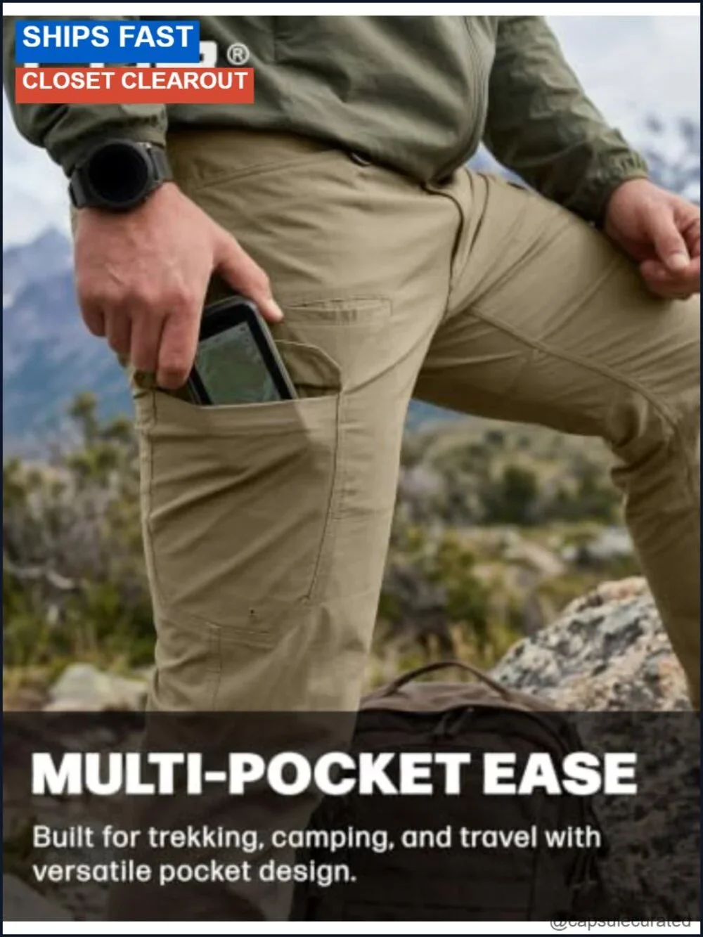 Quick Dry Tactical Pants, Water Resistant Outdoor Cargo Work Pants, Lightweight